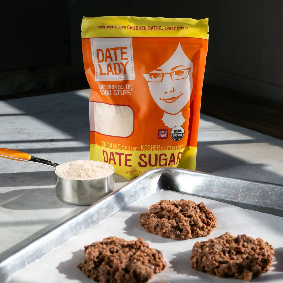 Date Lady Date Sugar – Organic 1 lb Whole Food Sweetener for Baking (2 Bags) | Vegan, Paleo, Gluten‑Free & Kosher