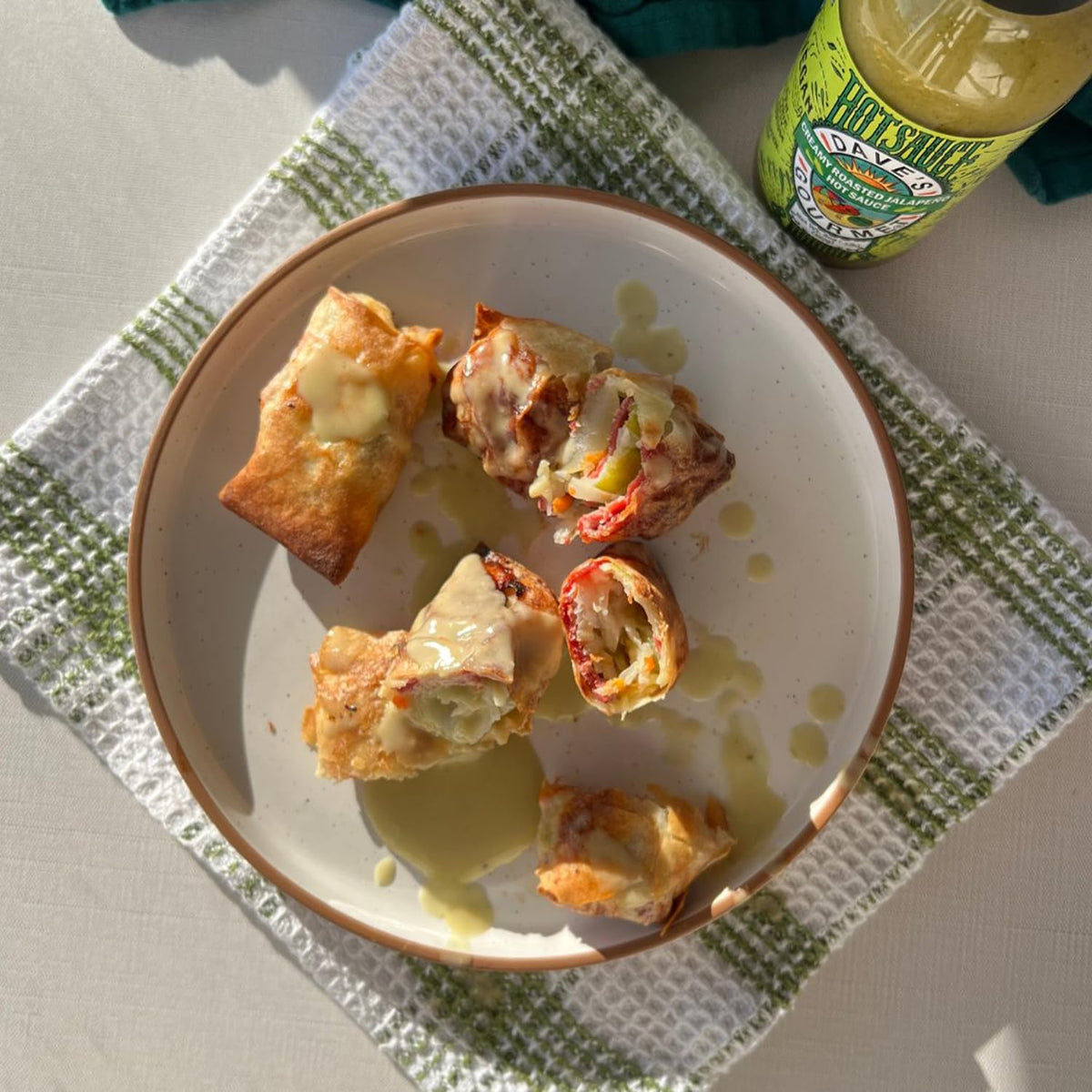 Dave's Gourmet Creamy Roasted Jalapeño Hot Sauce – Moderately Spicy Green Sauce (3x8oz, Vegan, Gluten-Free)