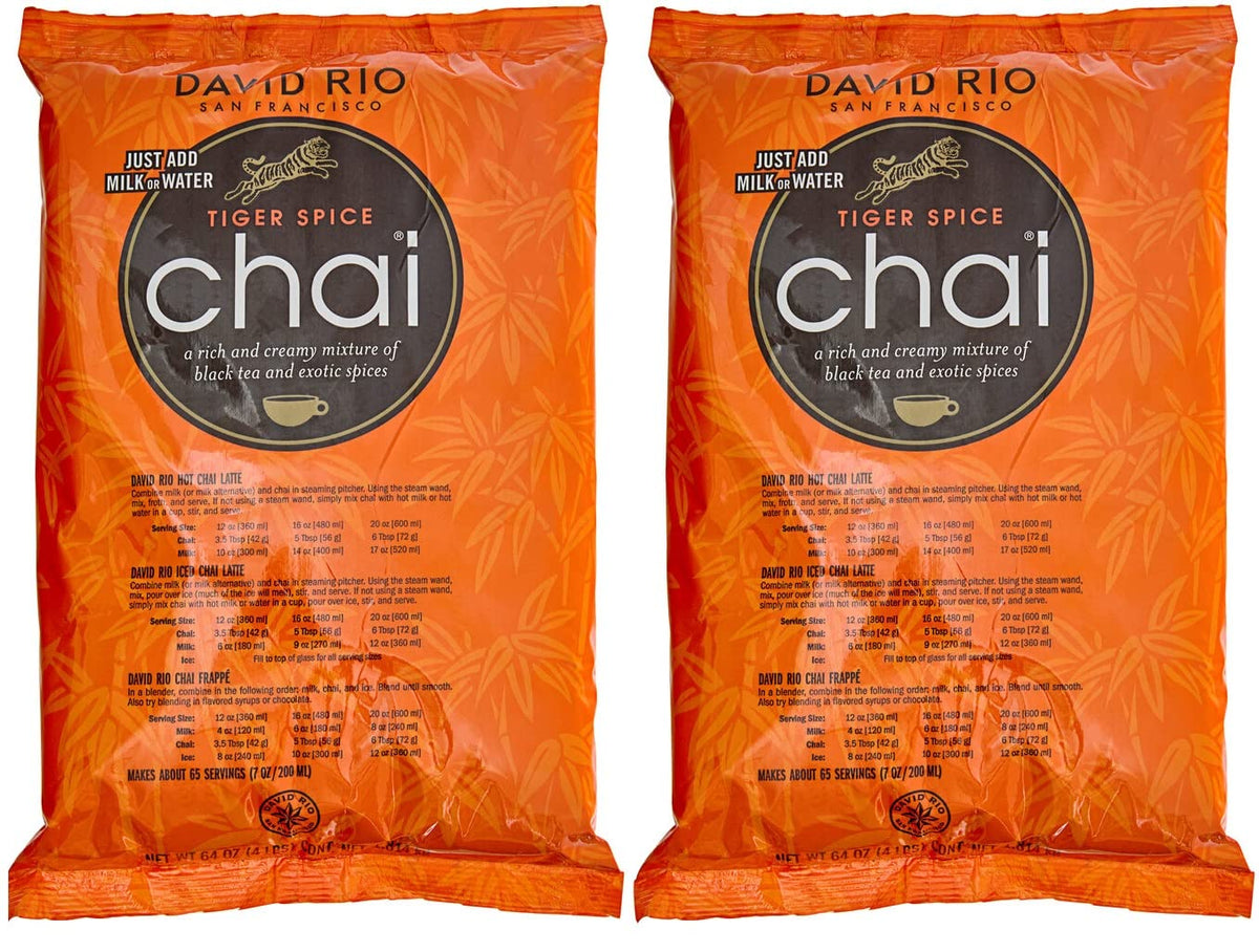 David Rio Tiger Spice Chai – Two 4 lb Bags | Premium Black Tea Latte Mix