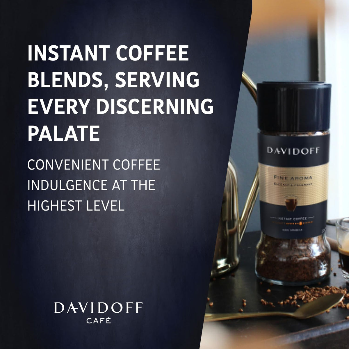 Davidoff Fine Aroma Instant Coffee – Elegant Arabica Blend, Medium Body, 7/12 Intensity (2 x 3.52 oz)
