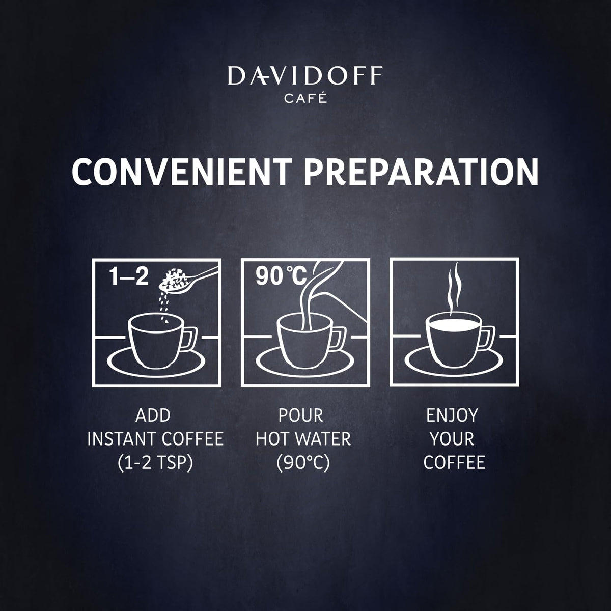 Davidoff Fine Aroma Instant Coffee – Elegant Arabica Blend, Medium Body, 7/12 Intensity (2 x 3.52 oz)