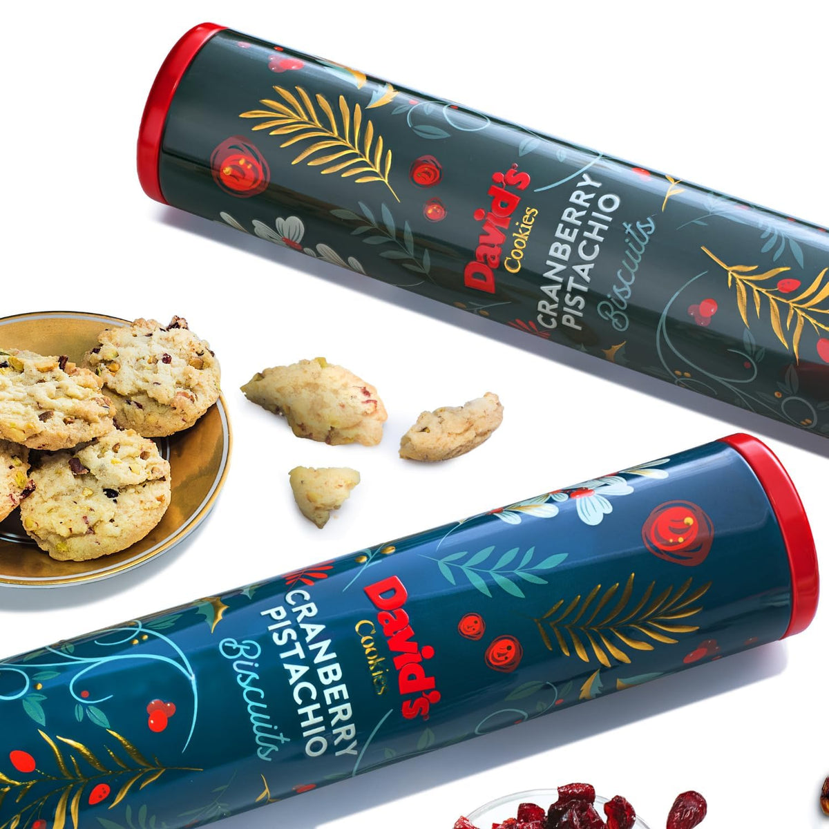 David’s Cookies Cranberry Pistachio Biscuits – Gourmet 2-Pack Gift Box