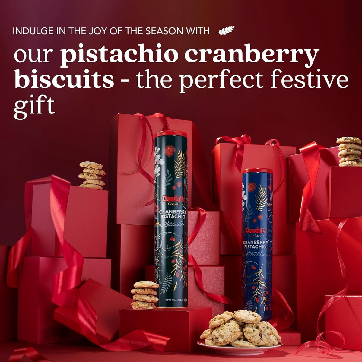 David’s Cookies Cranberry Pistachio Biscuits – Gourmet 2-Pack Gift Box