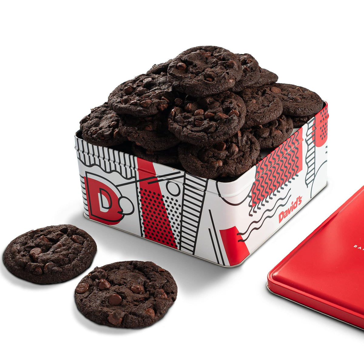 David's Cookies 2lb Double Chocolate Chunk Gift Tin – Fresh Baked Gourmet Cookies