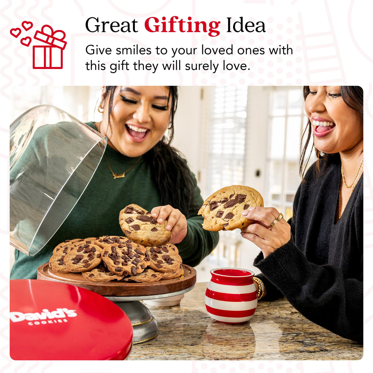 David's Cookies Triple Chocolate Jumbo Cookies Gift Tin – Fresh Gourmet Treats