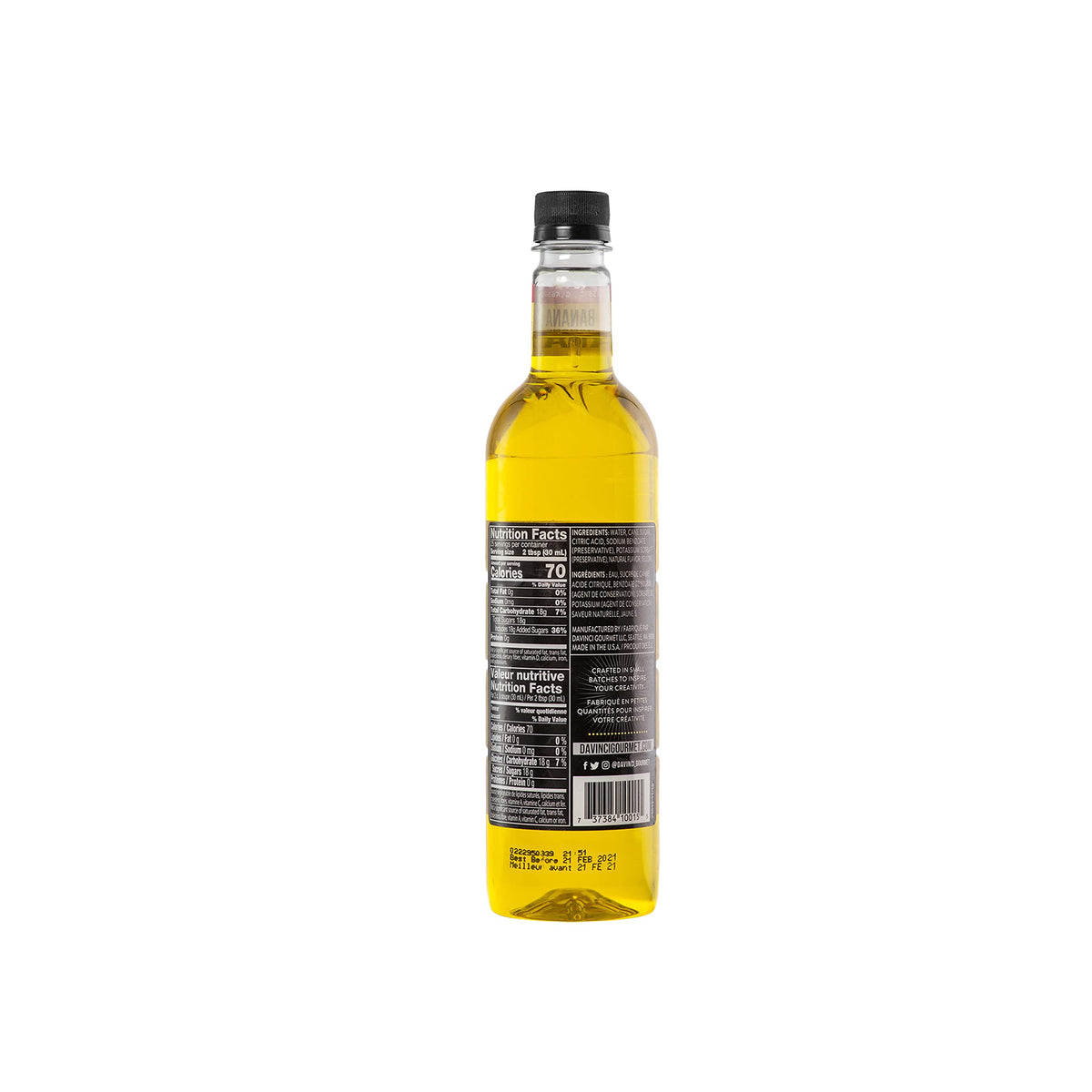 DaVinci Gourmet Classic Banana Syrup, 25.4 fl oz (Pack of 4) | Rich Banana Flavor for Coffee, Tea, and Desserts
