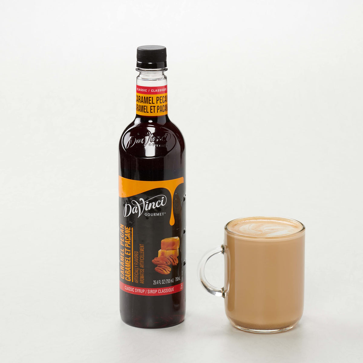 DaVinci Gourmet Classic Caramel Pecan Syrup – 25.4 fl oz (Pack of 4) | Rich Flavor for Hot & Cold Drinks