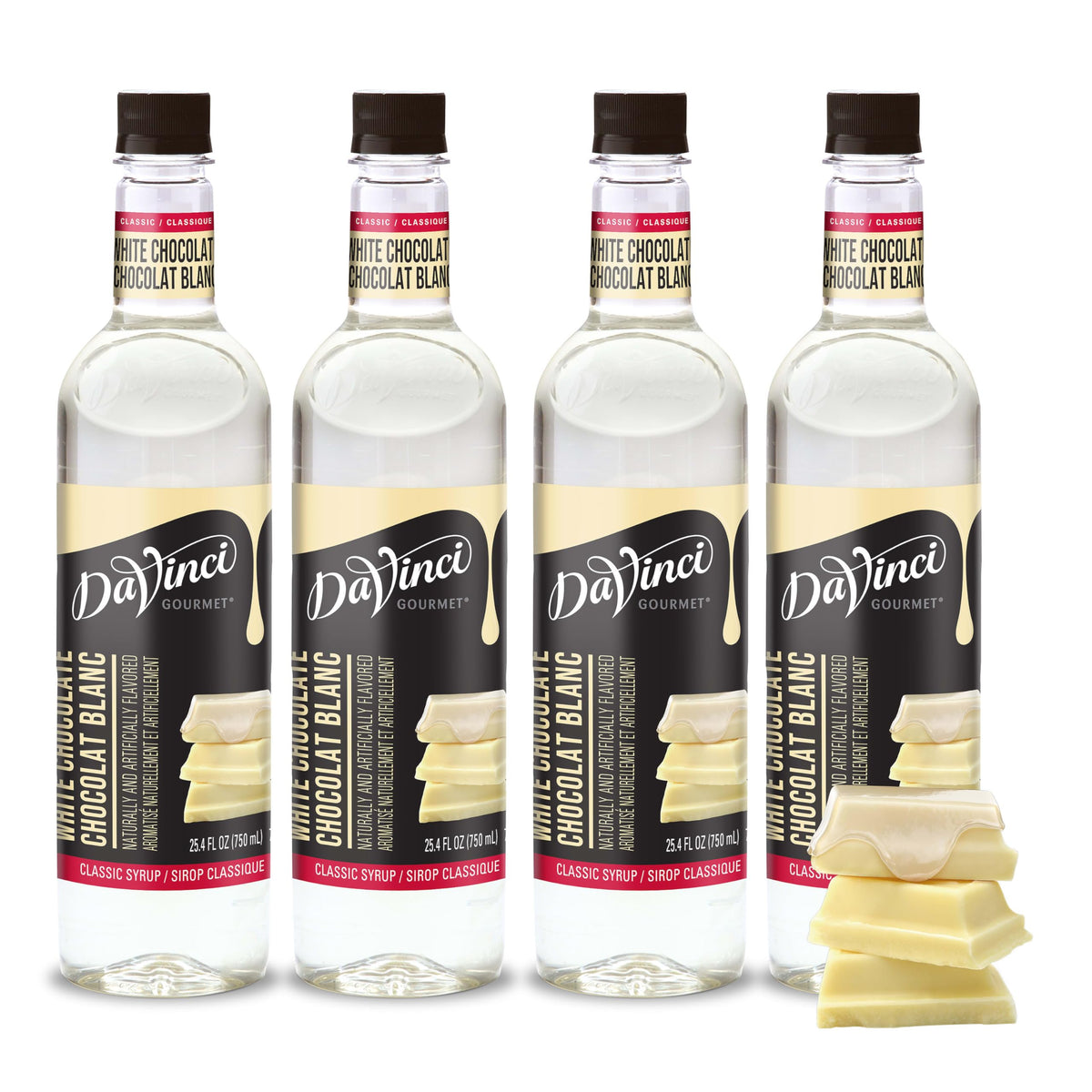 DaVinci Gourmet Classic White Chocolate Syrup, 25.4 fl oz (Pack of 4)