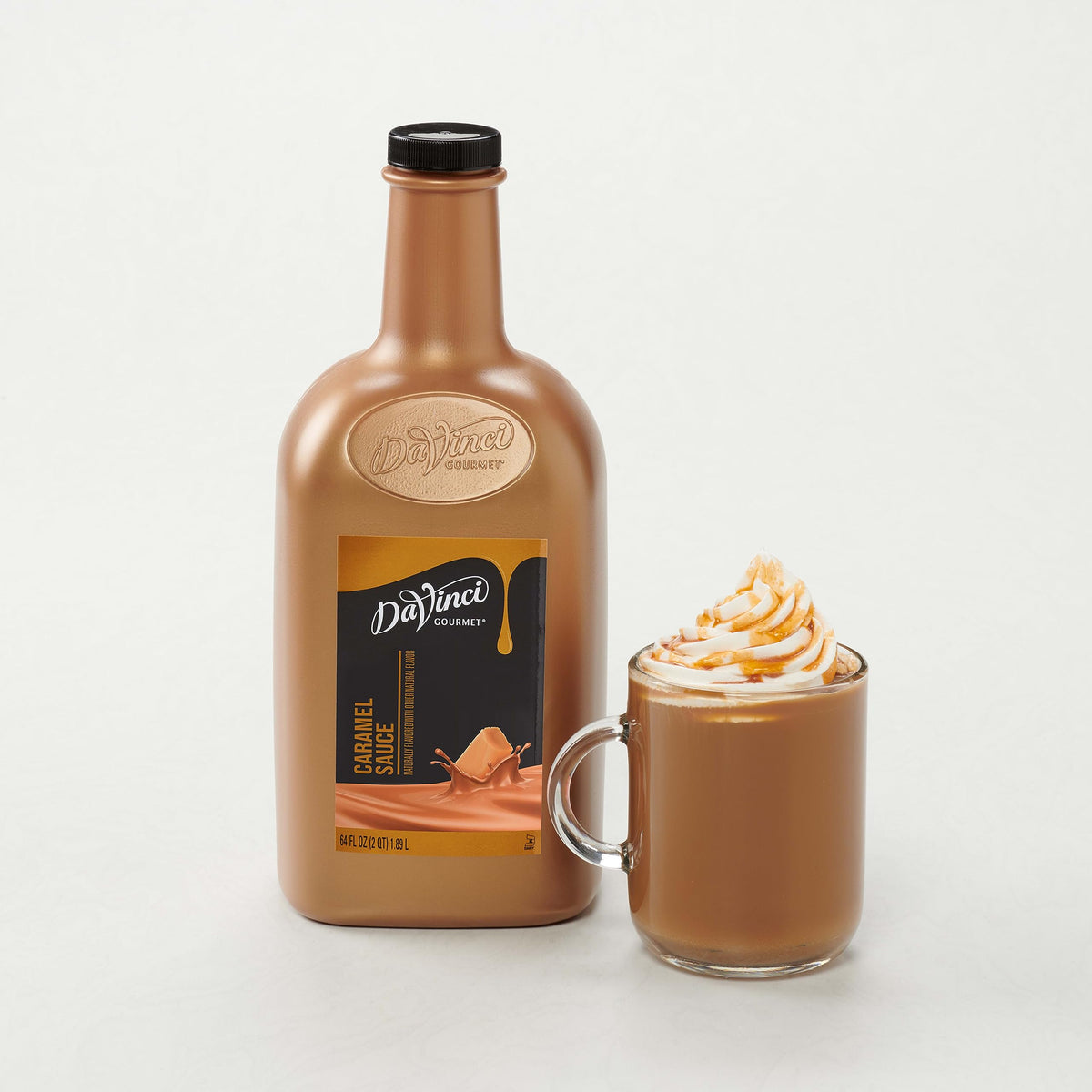 DaVinci Gourmet Sugar Free Caramel Sauce, 64 fl oz — Creamy, Salted Caramel for Beverages & Desserts
