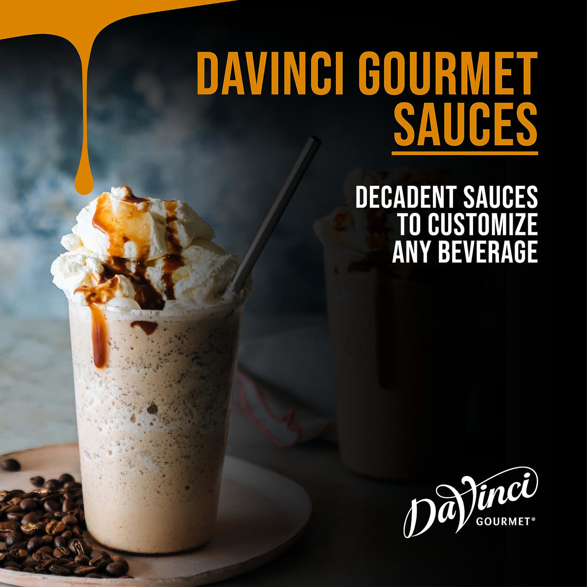 DaVinci Gourmet Sugar Free Caramel Sauce, 64 fl oz — Creamy, Salted Caramel for Beverages & Desserts