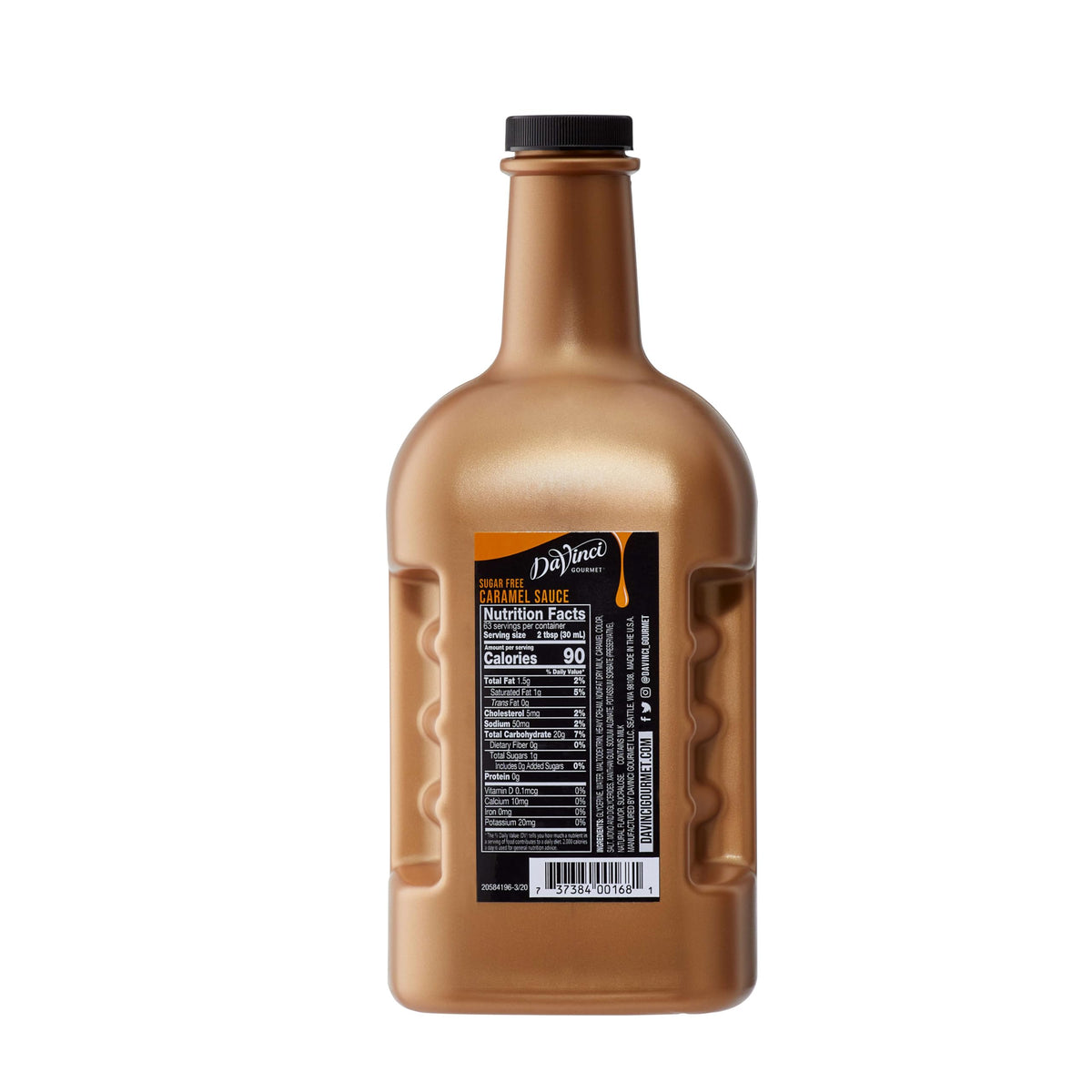 DaVinci Gourmet Sugar Free Caramel Sauce, 64 fl oz — Creamy, Salted Caramel for Beverages & Desserts