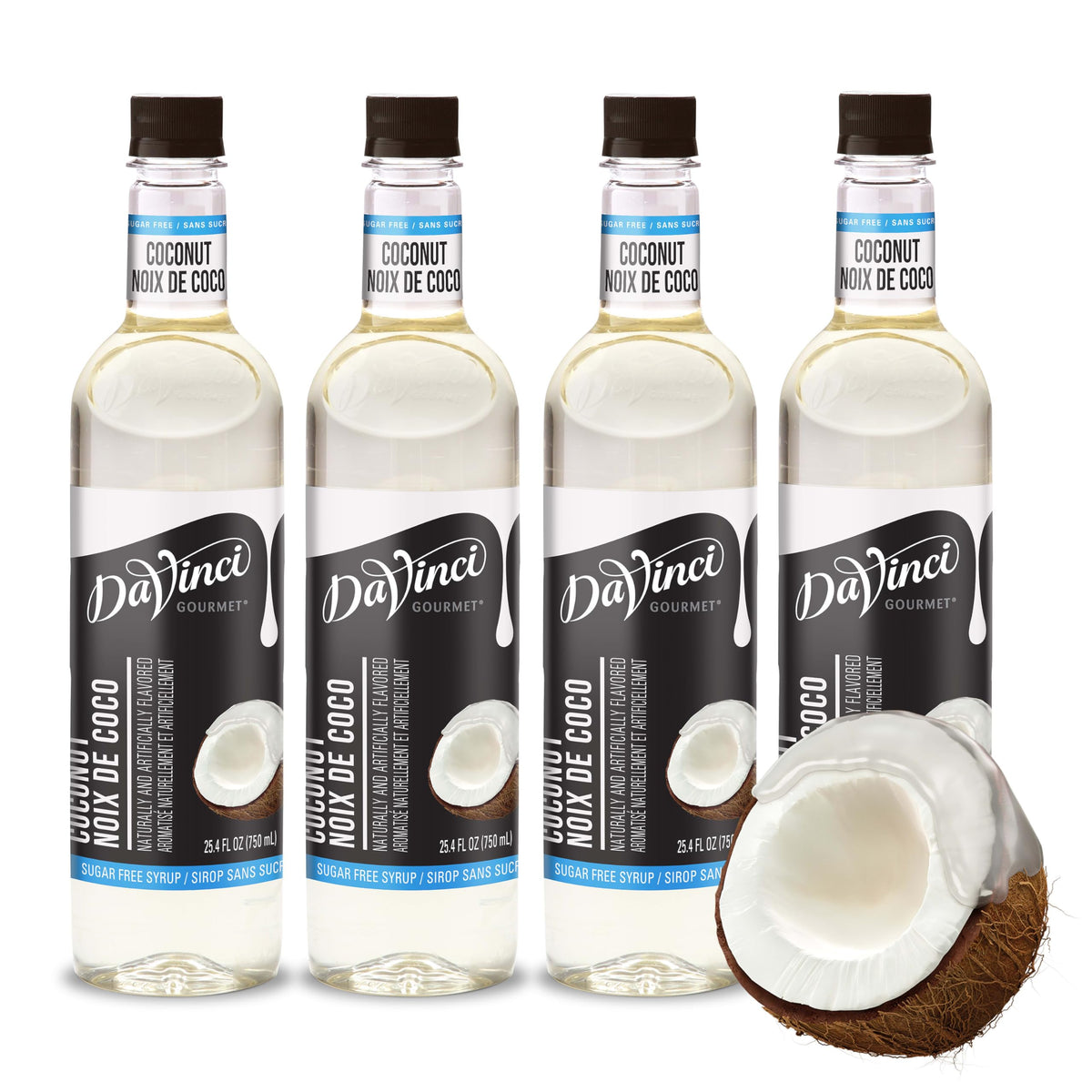 DaVinci Gourmet Sugar-Free Coconut Syrup, 25.4 fl oz (Pack of 4)