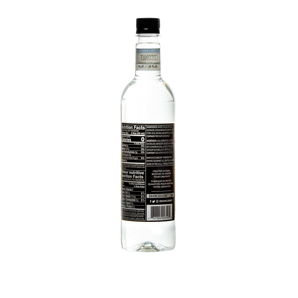 DaVinci Gourmet Sugar-Free Coconut Syrup, 25.4 fl oz (Pack of 4)