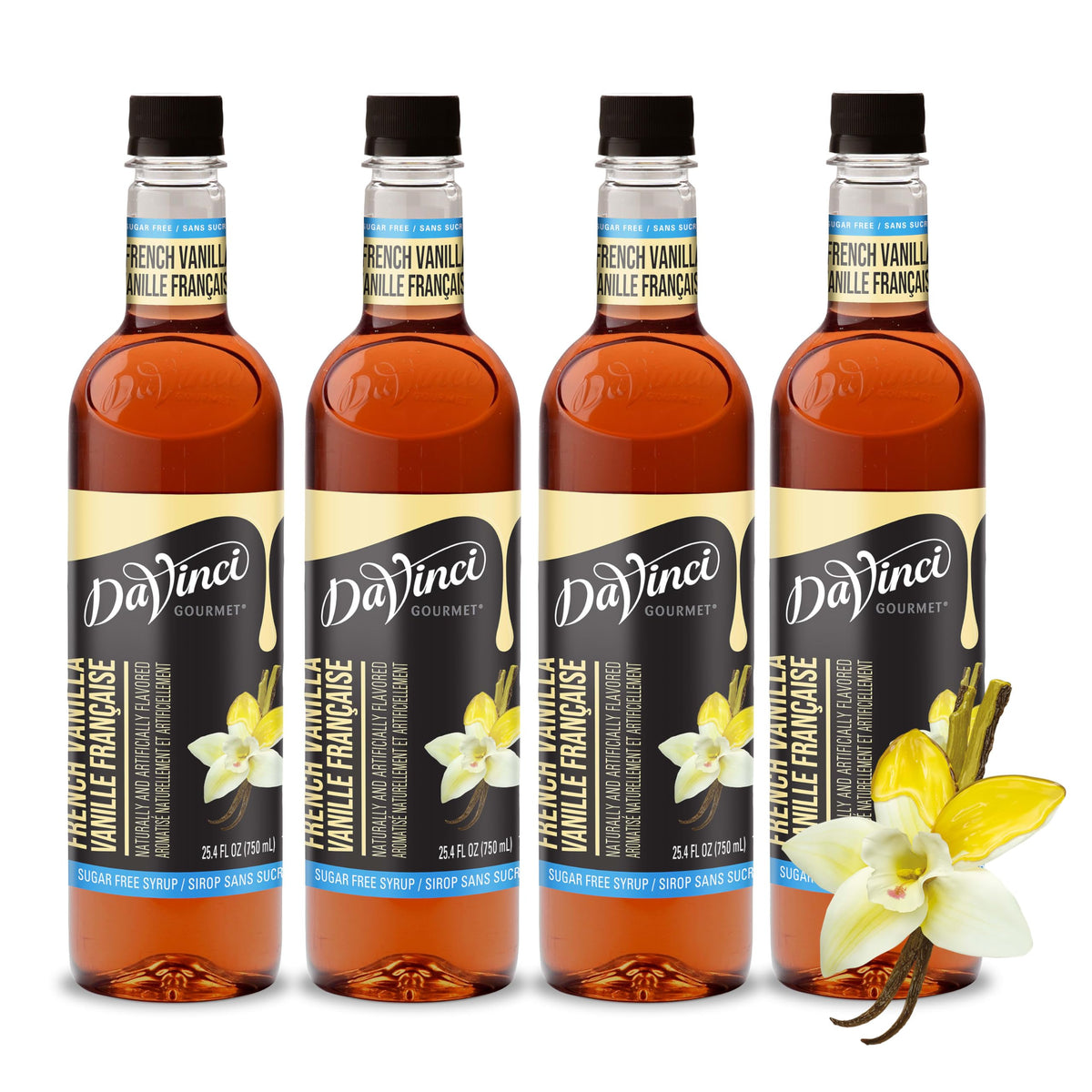 DaVinci Gourmet Sugar-Free French Vanilla Syrup – 4 x 25.4 Fl Oz