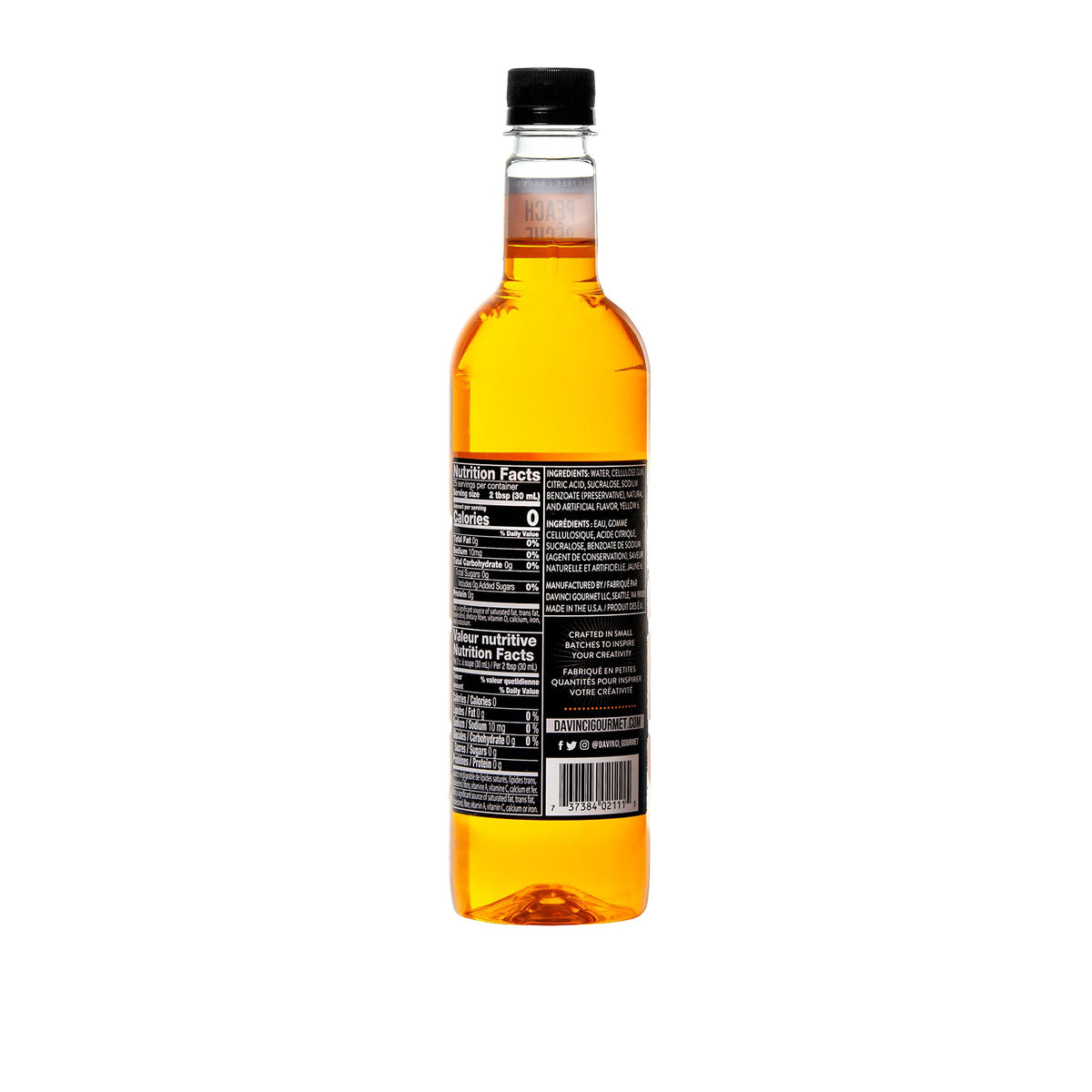 DaVinci Gourmet Sugar-Free Peach Syrup, 25.4 oz – Pack of 4