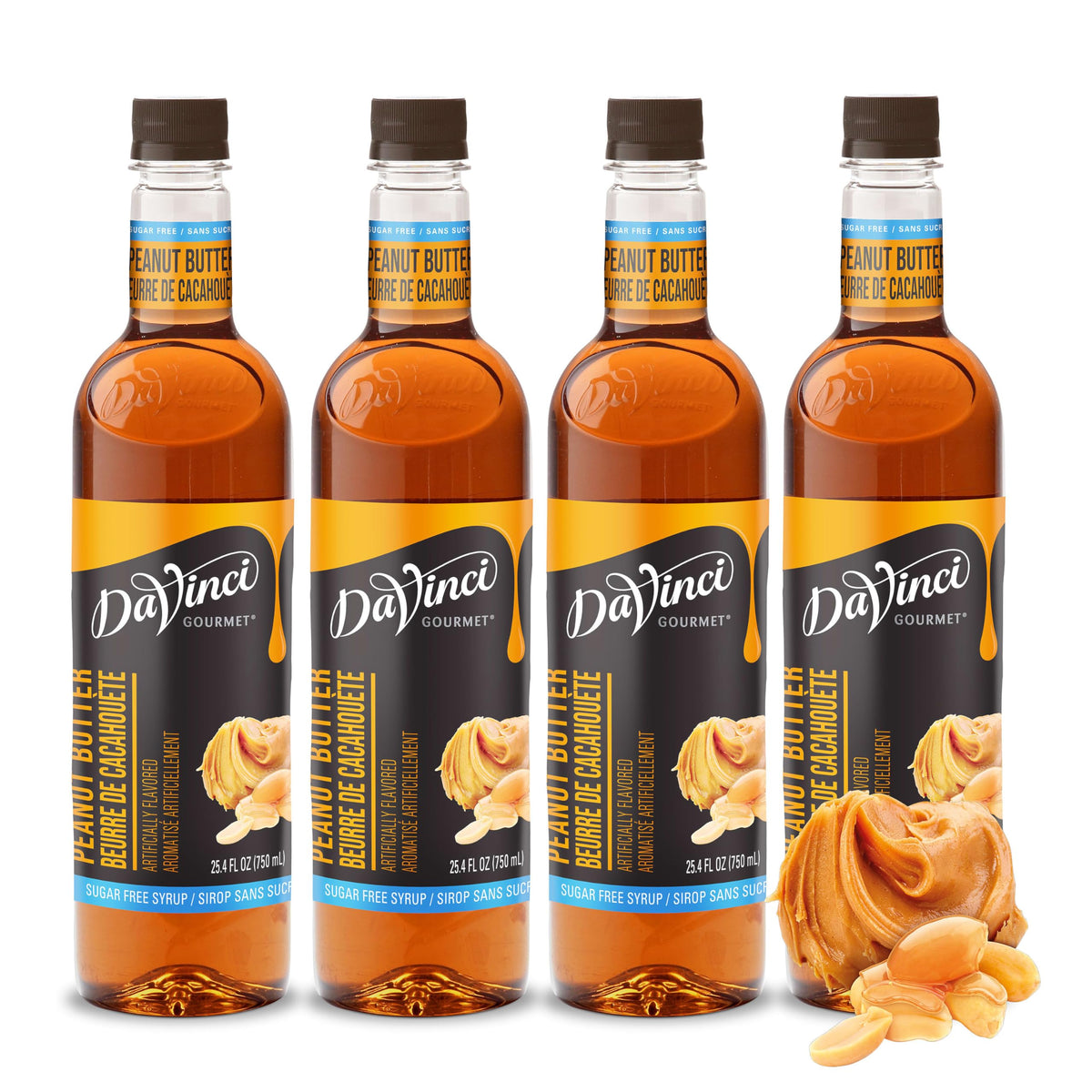 DaVinci Gourmet Sugar-Free Peanut Butter Syrup – 25.4 oz (Pack of 4)