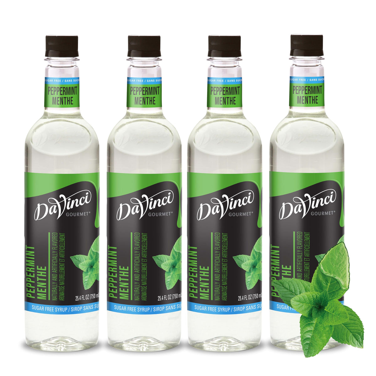 DaVinci Gourmet Sugar-Free Peppermint Syrup – 25.4 fl oz, Pack of 4