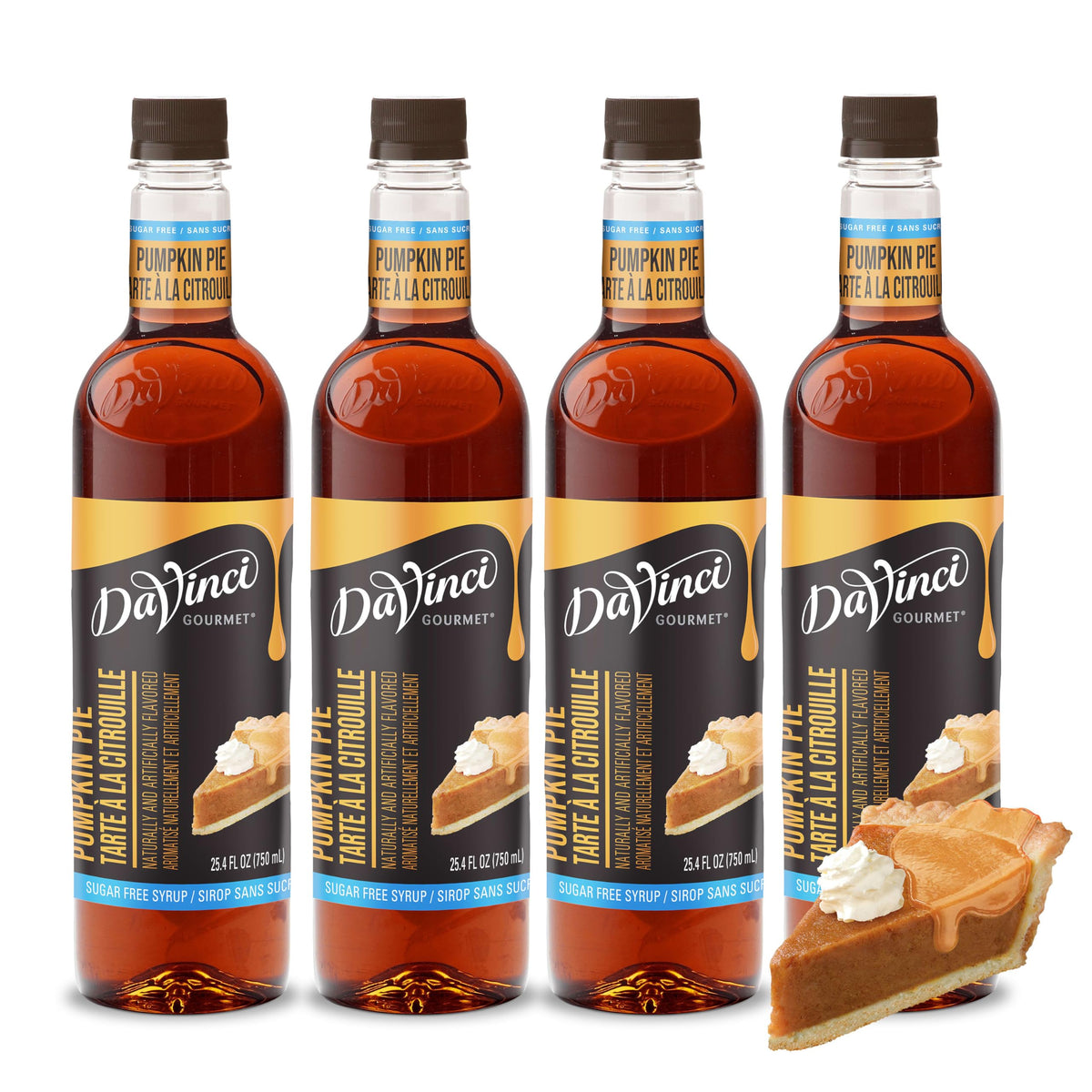 DaVinci Gourmet Sugar-Free Pumpkin Pie Syrup – 25.4 fl oz (Pack of 4)