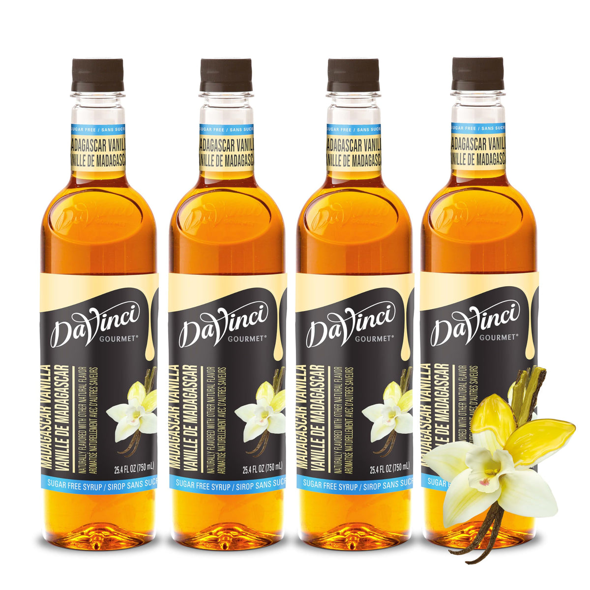 DaVinci Gourmet Sugar-Free Madagascar Vanilla Syrup – 25.4 fl oz (Pack of 4)