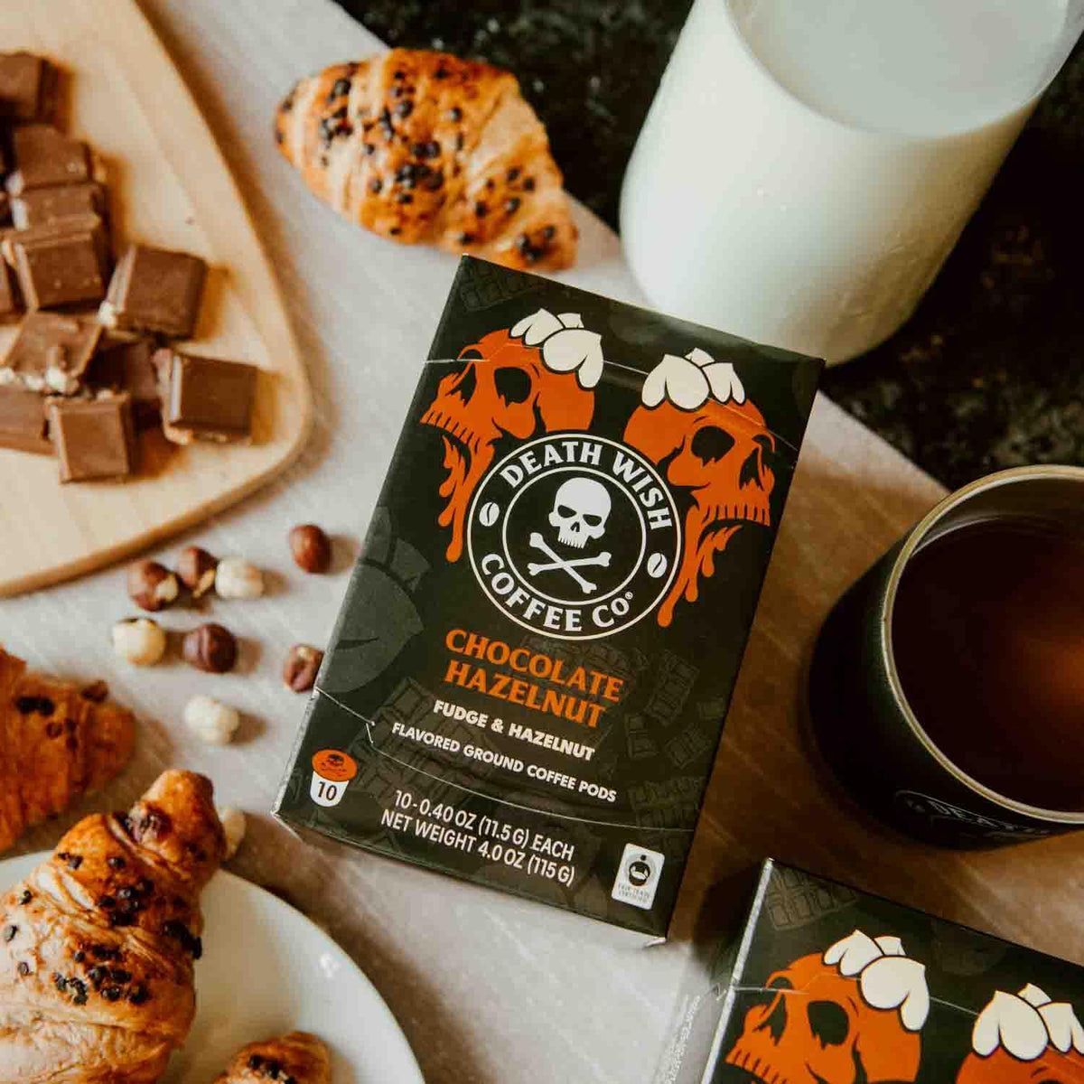 Death Wish Coffee Chocolate Hazelnut Pods - Organic & Fair Trade, 30 Count