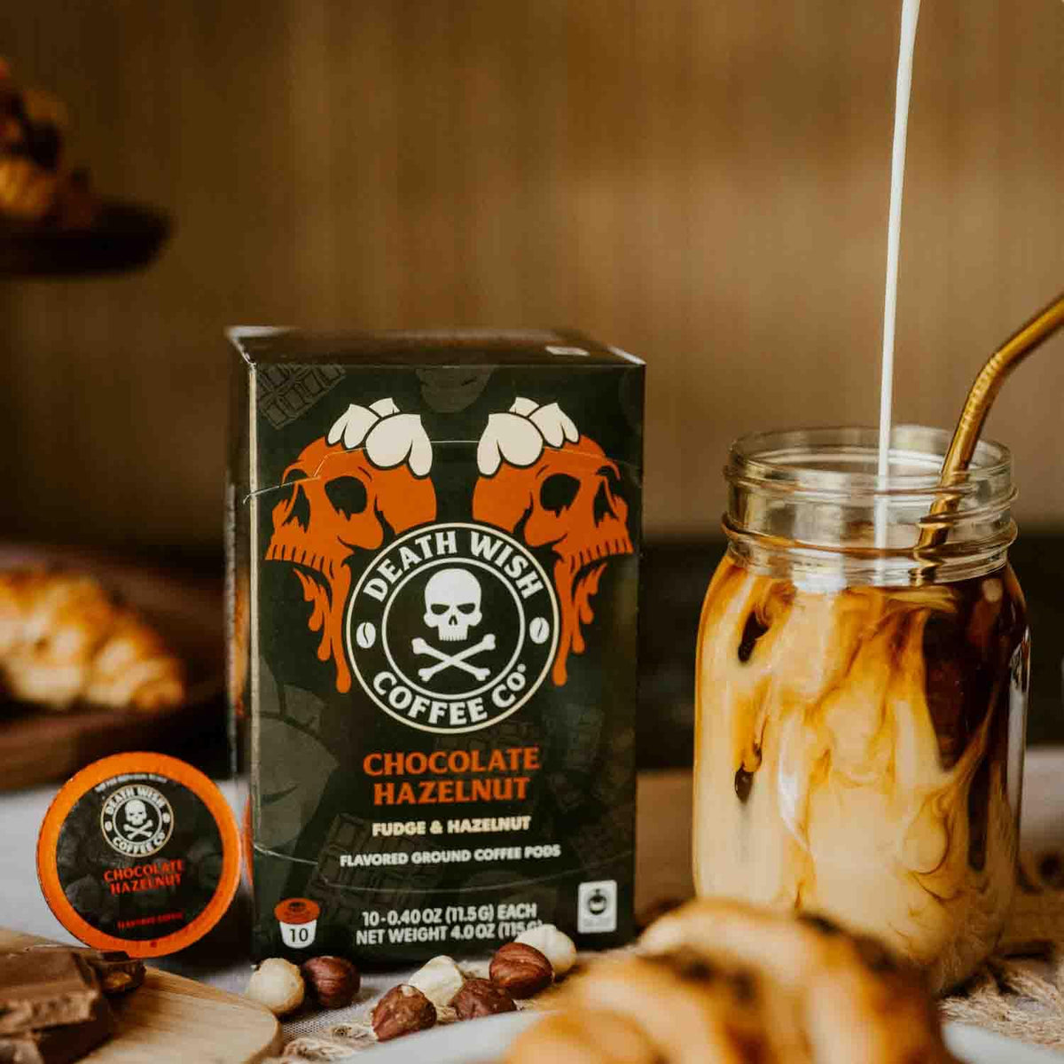 Death Wish Coffee Chocolate Hazelnut Pods - Organic & Fair Trade, 30 Count