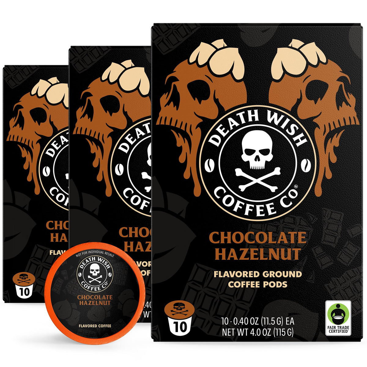 Death Wish Coffee Chocolate Hazelnut Pods - Organic & Fair Trade, 30 Count