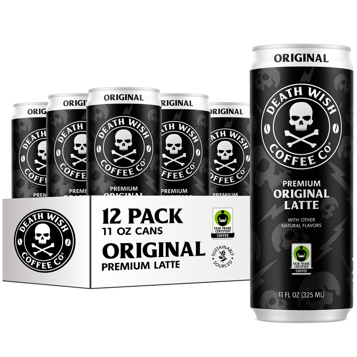 Death Wish Coffee Classic Cold Brew Latte – 100% Colombian Fair Trade, 11 fl oz Can