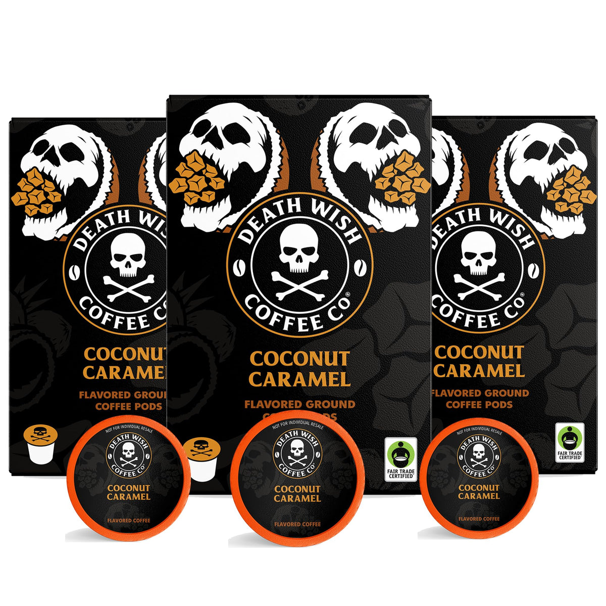 Death Wish Coffee Coconut Caramel Pods – 30 Count | Bold, Fair Trade Flavor