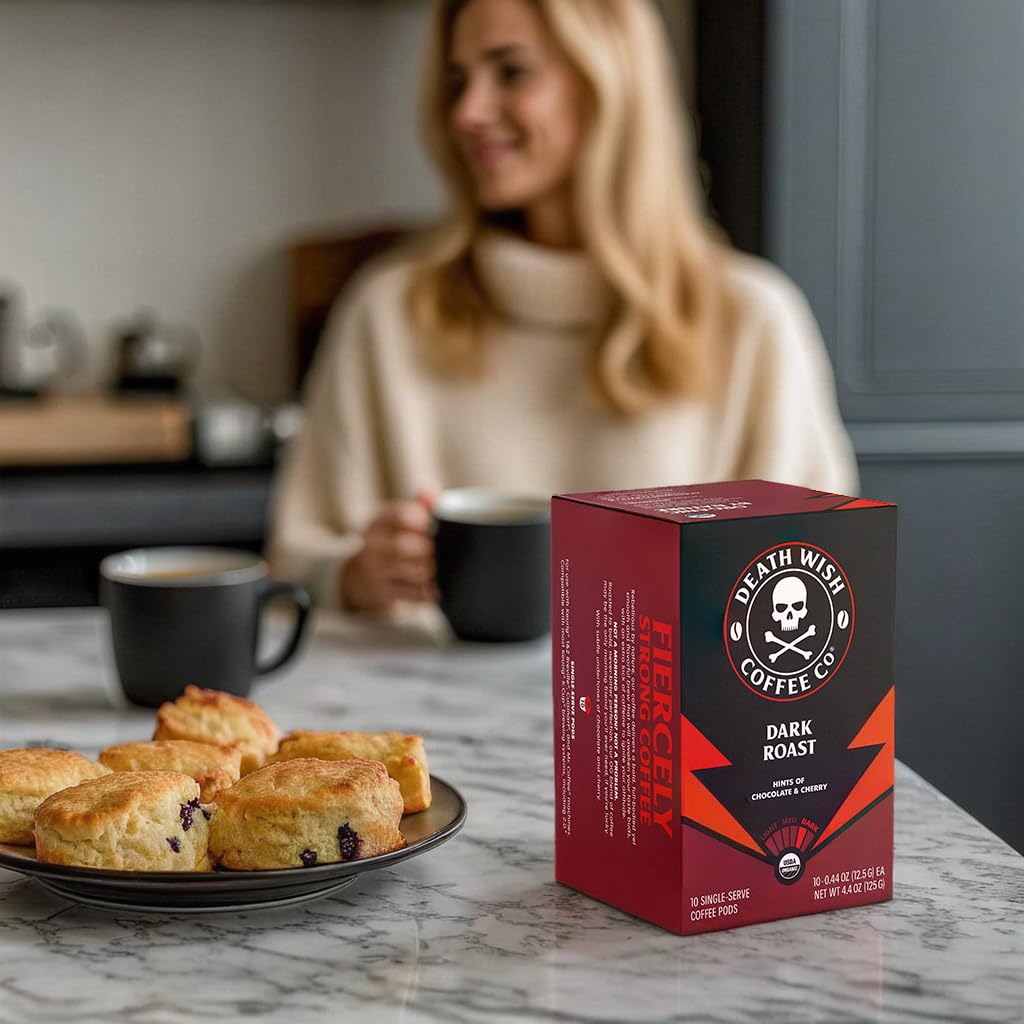 Death Wish Coffee Dark Roast Pods – 30 Count | Bold, Organic & Fair Trade