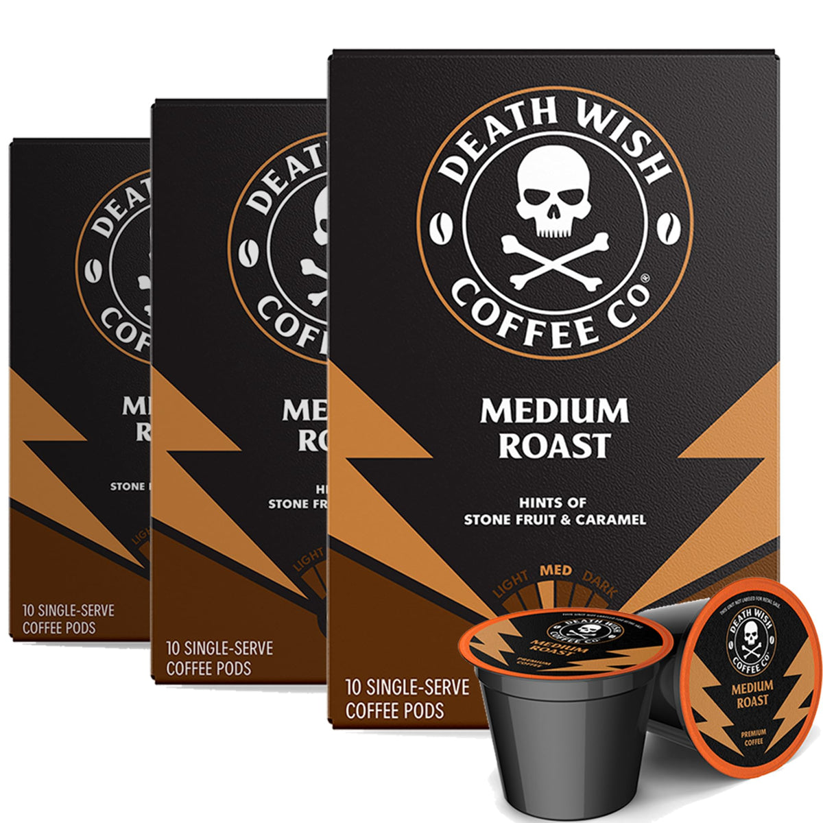 Death Wish Coffee Medium Roast Pods – 30 Count | Bold, Balanced Flavor