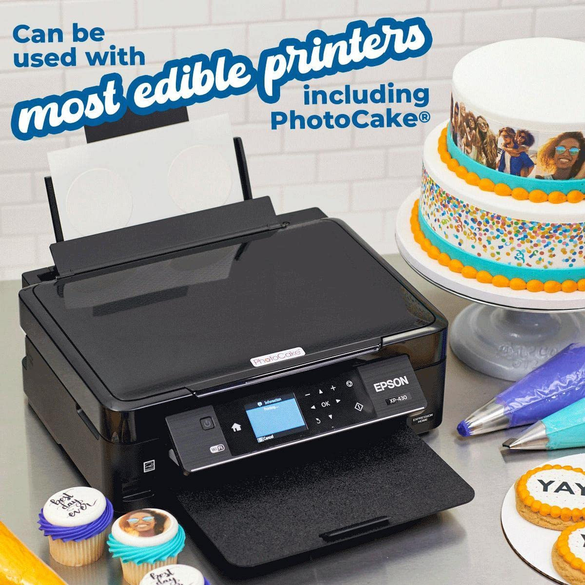 DecoPac PhotoCake Pre-Cut 2in Circles – Edible Frosting Sheets (A4), Pack of 288