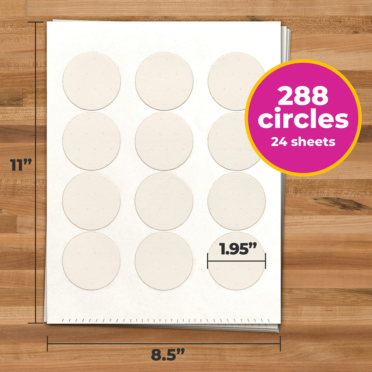 DecoPac PhotoCake Pre-Cut 2in Circles – Edible Frosting Sheets (A4), Pack of 288