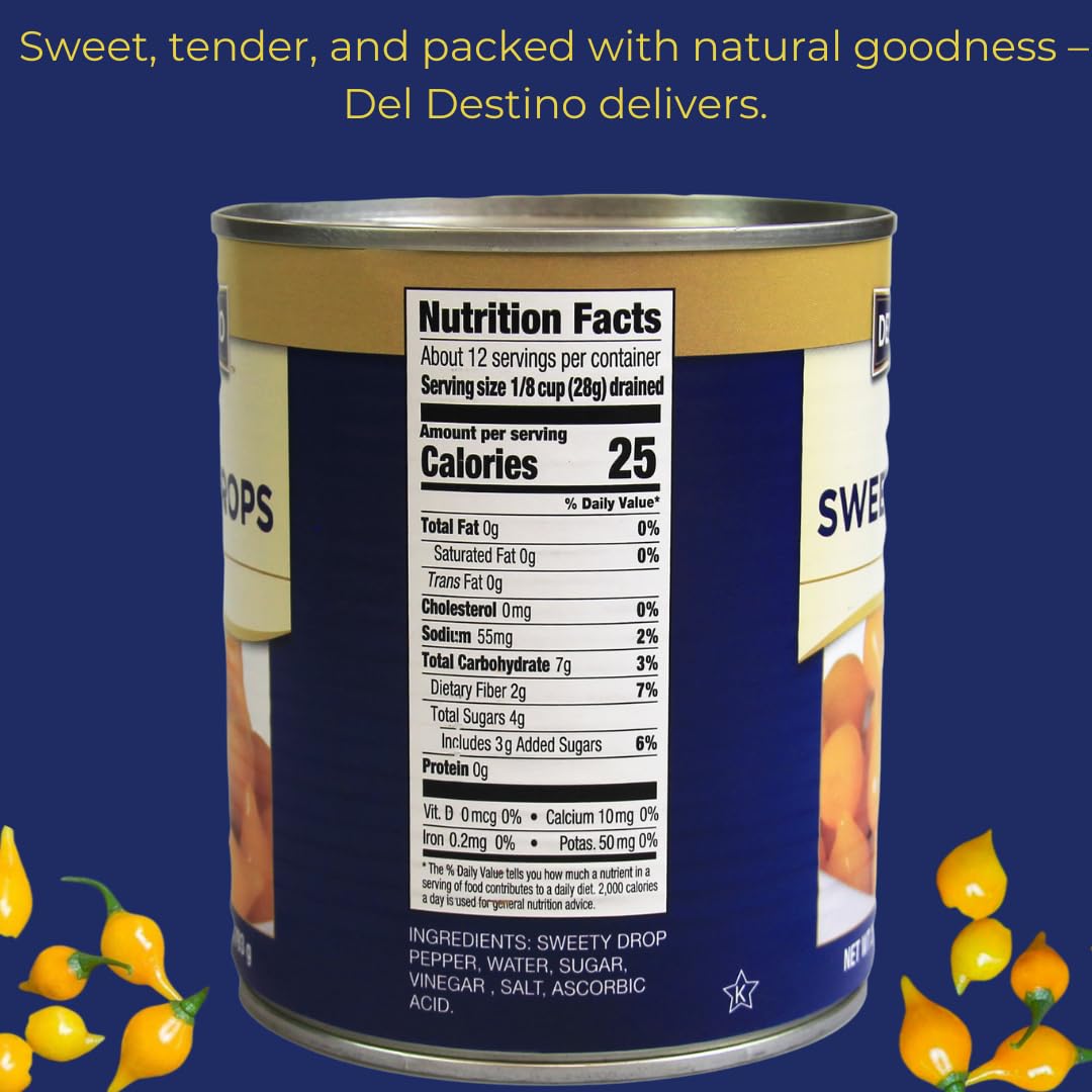 Del Destino Yellow Sweety Drops Peppers, 28 oz – Product of Peru