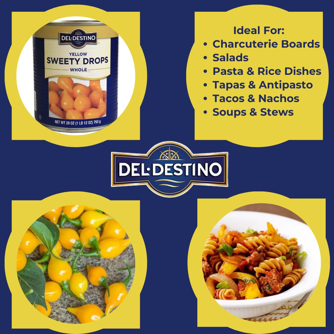 Del Destino Yellow Sweety Drops Peppers, 28 oz – Product of Peru