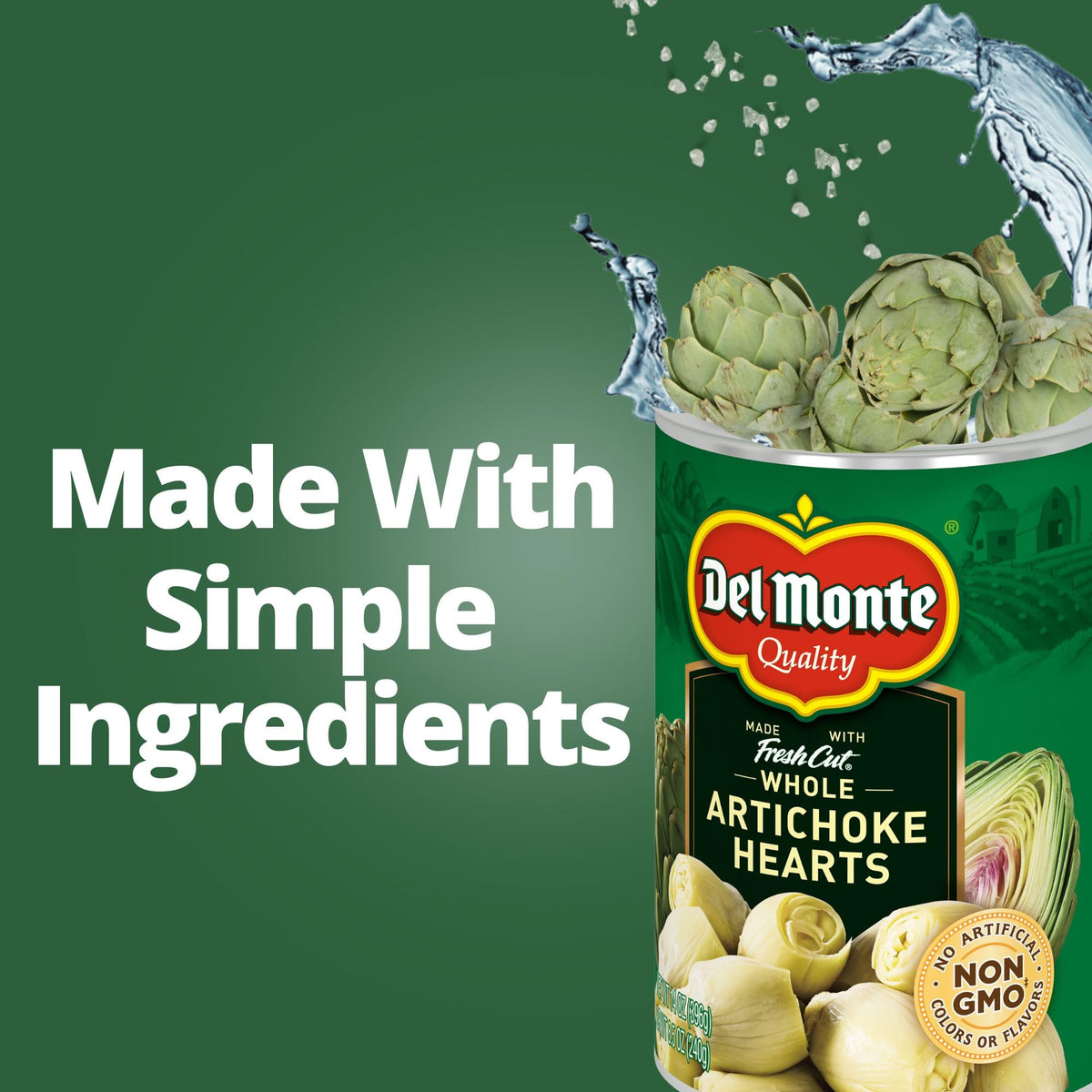 Del Monte® Whole Artichoke Hearts 14 oz Can, 12 Pack | Fresh Cut, Non-GMO
