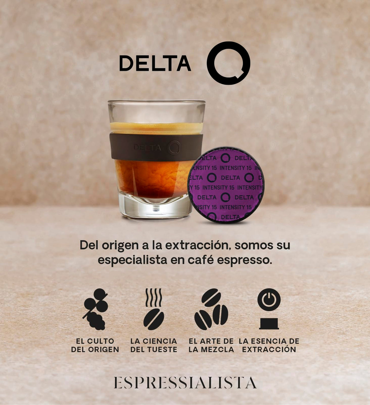 Delta Q MythiQ Espresso Pods – Intensity 15, Cocoa & Toasted Nut Notes, XL Pack (40 Capsules)