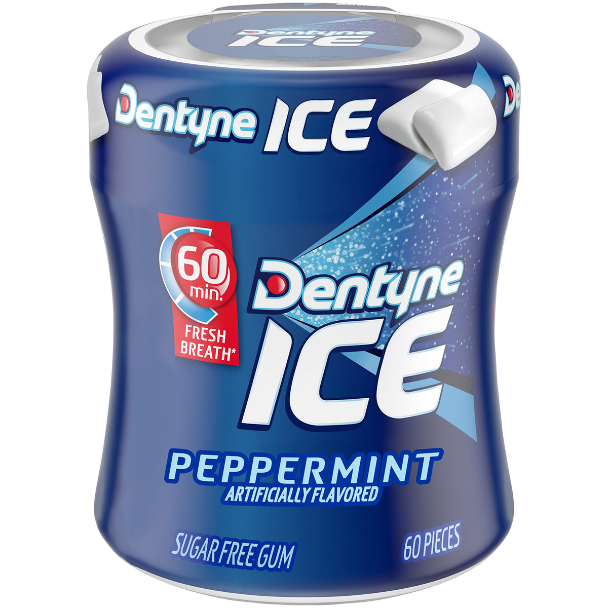 Dentyne Ice Peppermint Sugar-Free Gum — 6 Bottles of 60 Pieces (360 Total Pieces)