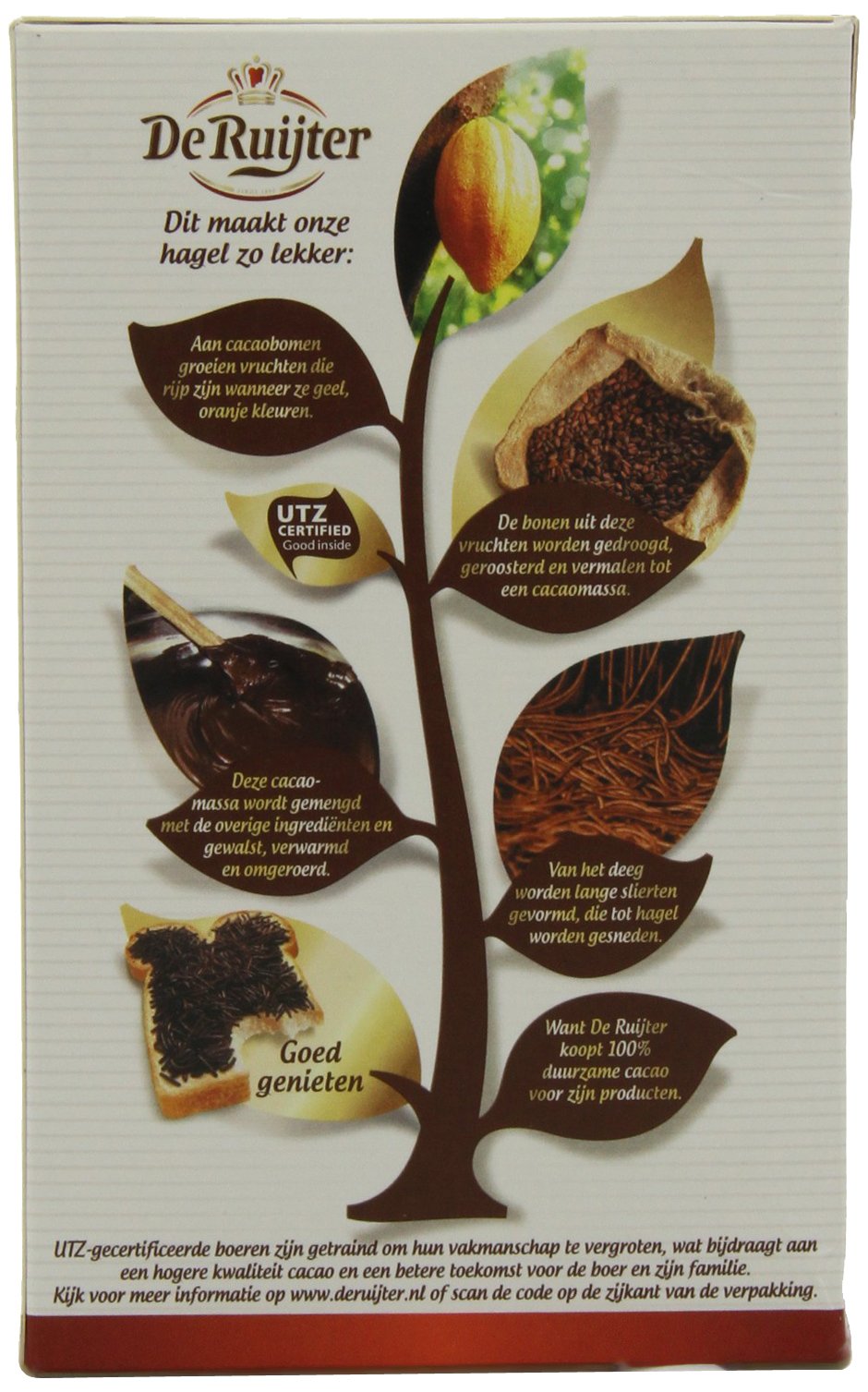 De Ruijter Deruyter Chocoadehagel Puur – Dark Chocolate Sprinkles, 14oz Boxes (Pack of 3)