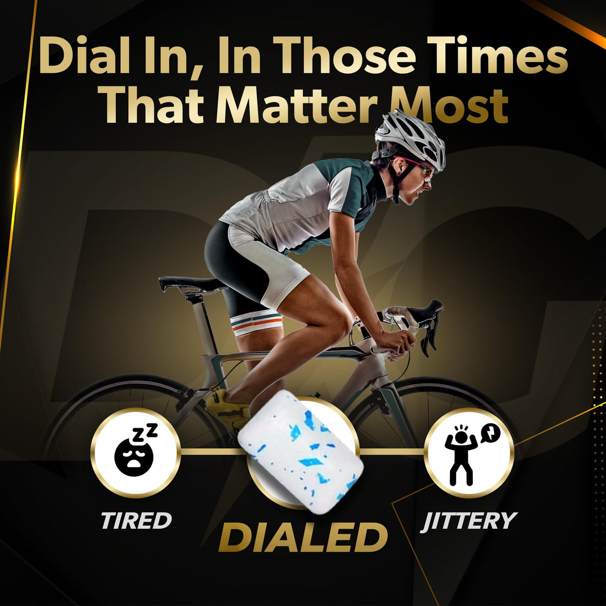 Dialed Energy Gum (112pc) — 50mg Natural Caffeine | L-Theanine + Taurine | Sugar Free, 0 Calories | Xylitol | Cool Mint