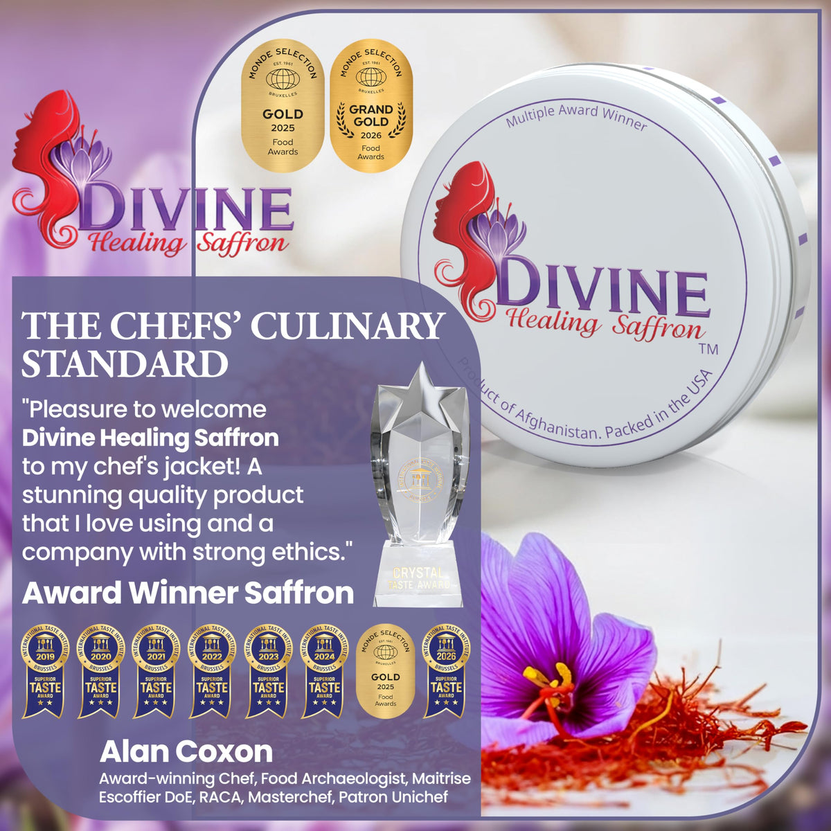 Divine Healing Saffron Threads 3g – Afghan Saffron, Award-Winning & Lab-Tasted