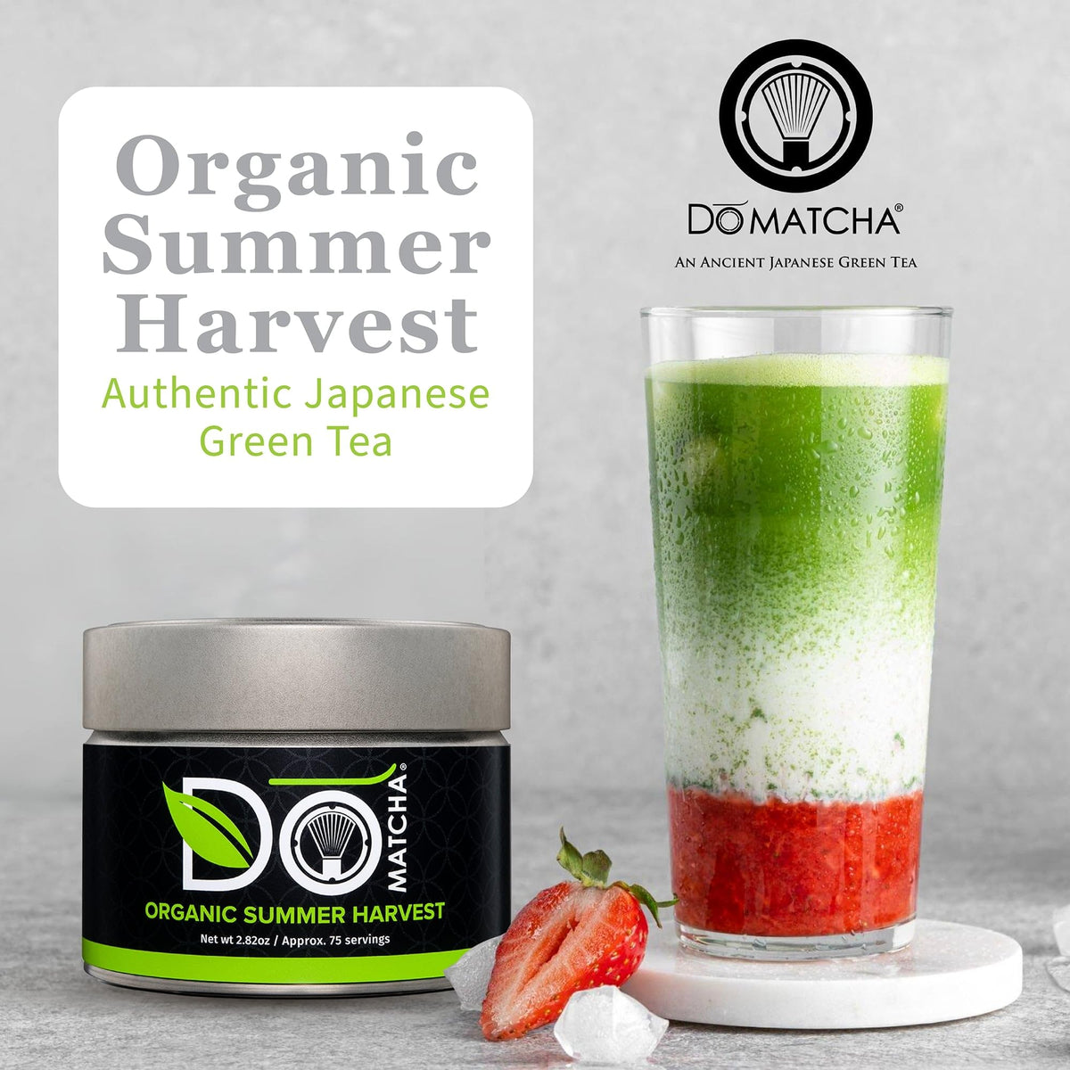 DoMatcha Organic Summer Harvest Matcha Powder – Latte Grade, Authentic Japanese Green Tea, 2.82 oz