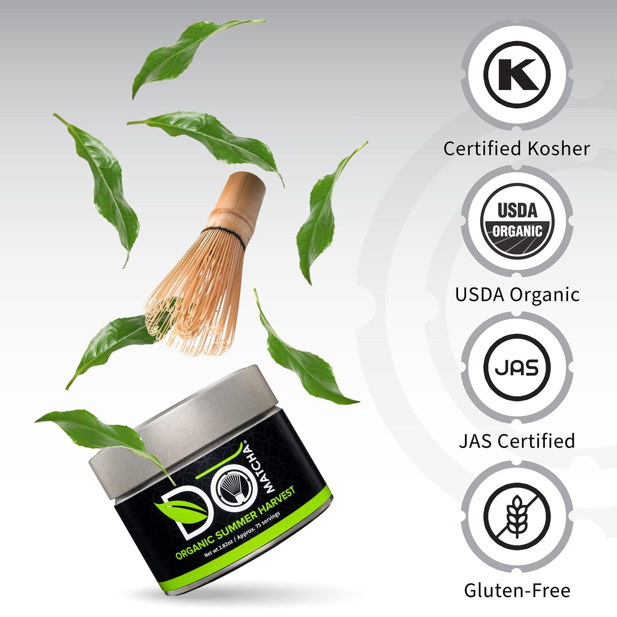 DoMatcha Organic Summer Harvest Matcha Powder – Latte Grade, Authentic Japanese Green Tea, 2.82 oz