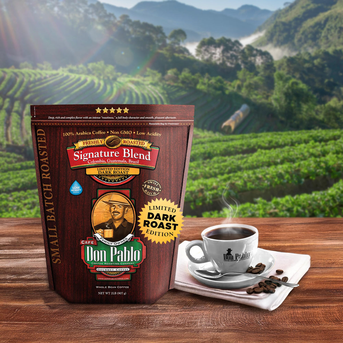 Don Pablo Signature Blend - Limited Edition Dark Roast Coffee, 2 lb Whole Bean