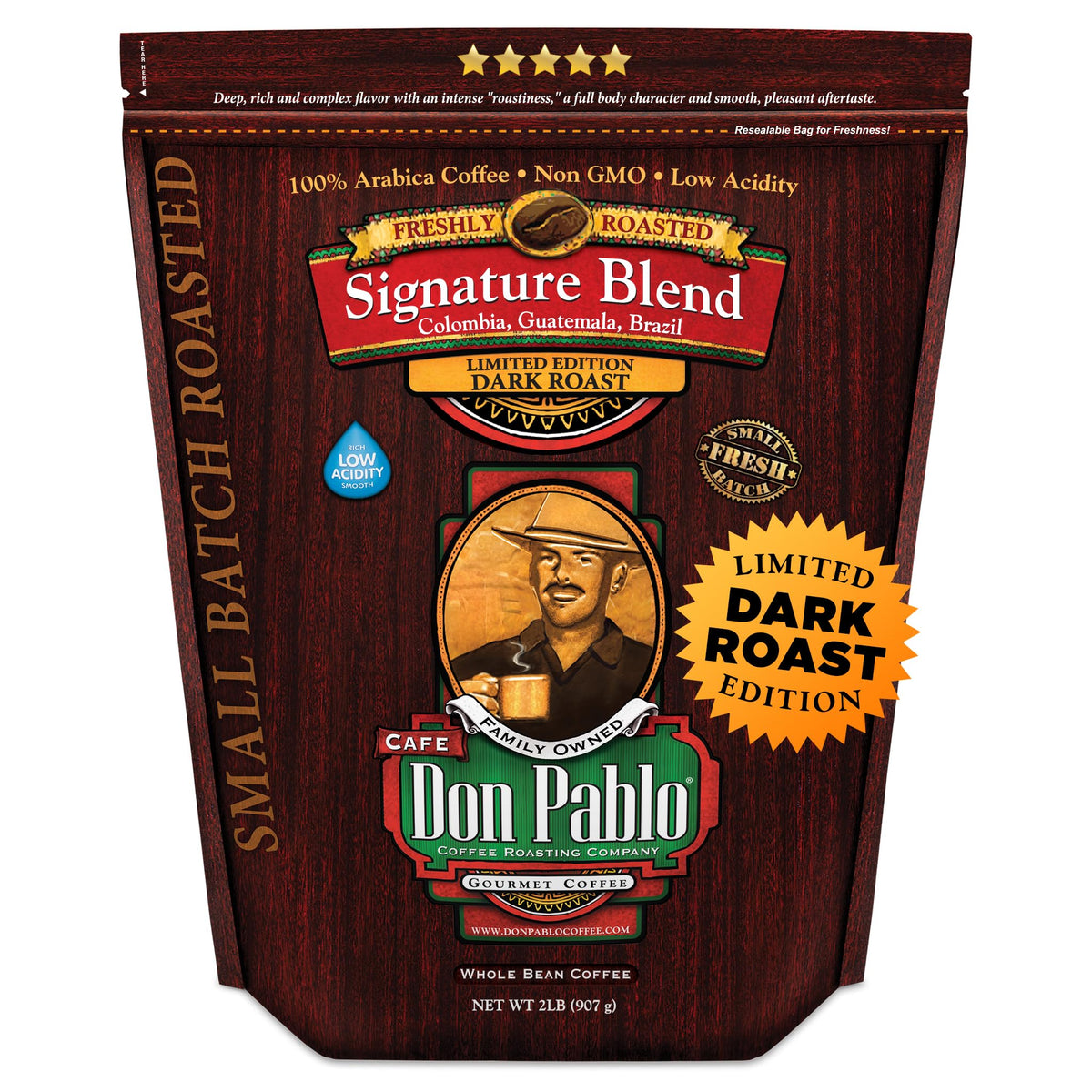 Don Pablo Signature Blend - Limited Edition Dark Roast Coffee, 2 lb Whole Bean