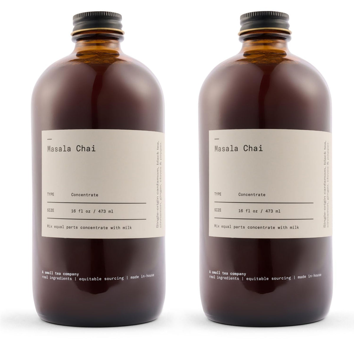 Dona Original Masala Chai Concentrate — Small Batch Single Origin Spices Pack of 2 16 oz Bottles