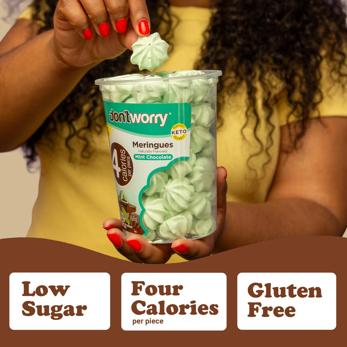Don't Worry Meringue Cookies – Double Chocolate, Hazelnut, Mint | Keto & Gluten Free 4-Pack