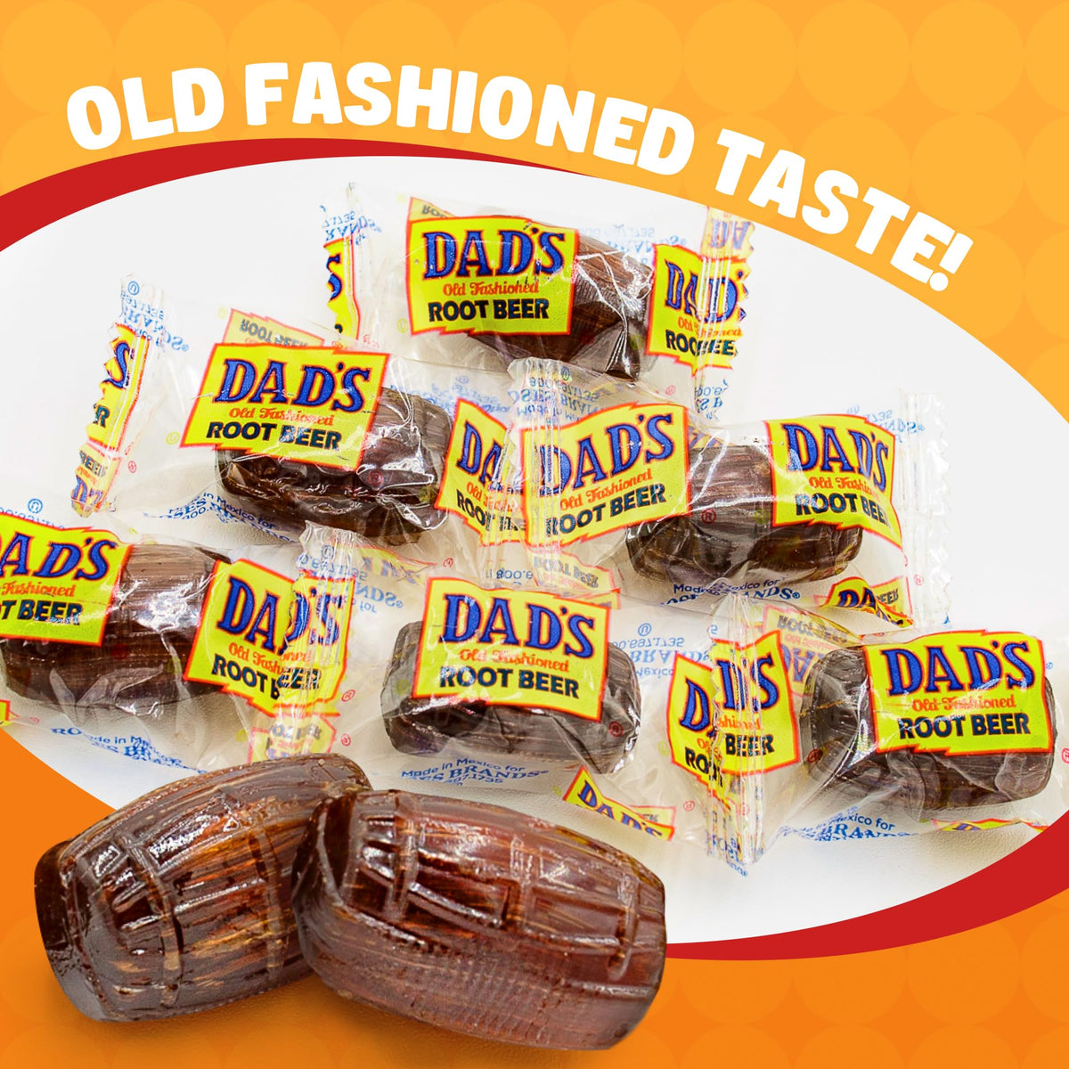 Donty-Tonty Dad's Root Beer Barrels Hard Candy – 5 lb Bulk Bag, Original Flavor