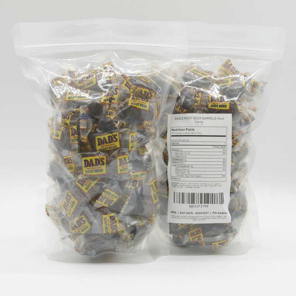 Donty-Tonty Dad's Root Beer Barrels Hard Candy – 5 lb Bulk Bag, Original Flavor
