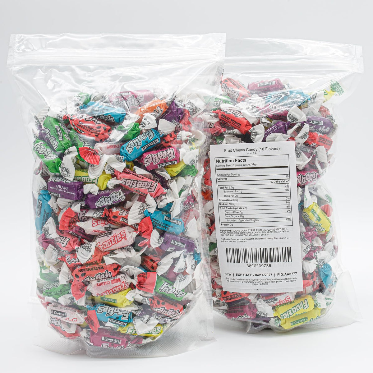 Donty-Tonty Fruit Chews Candy 5 lb Bulk Bag – 10 Flavors, Gluten & Peanut Free
