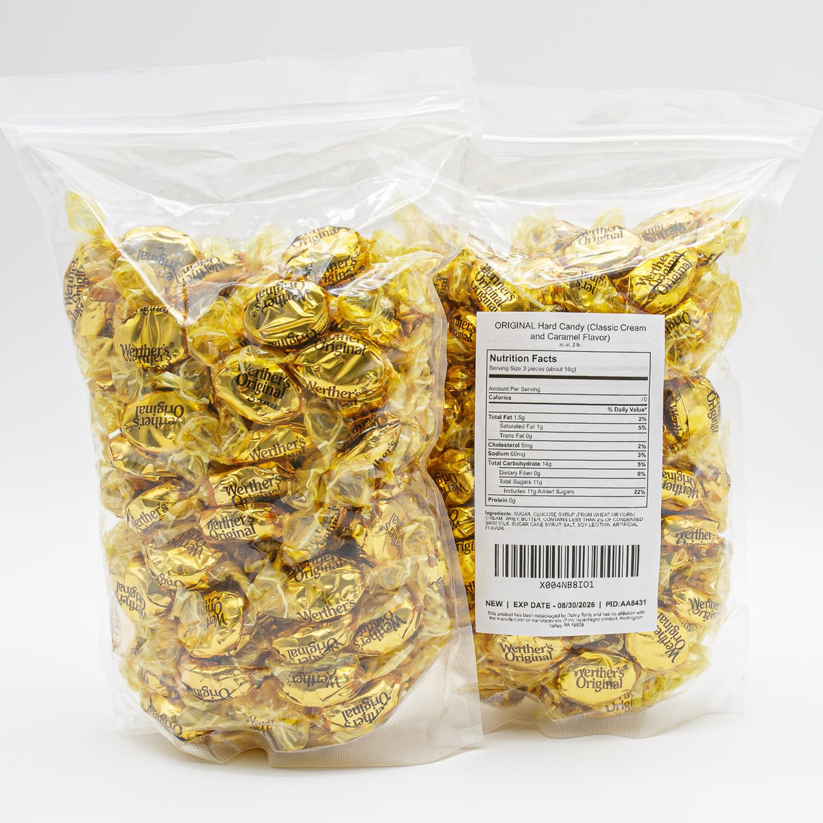Donty-Tonty ORIGINAL Hard Candy 4 lb Bulk Bag – Cream & Caramel Flavors, Individually Wrapped